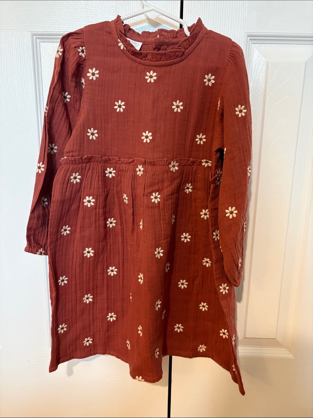 Mudpie Embroidered Daisy Crinkle Gauze Dress